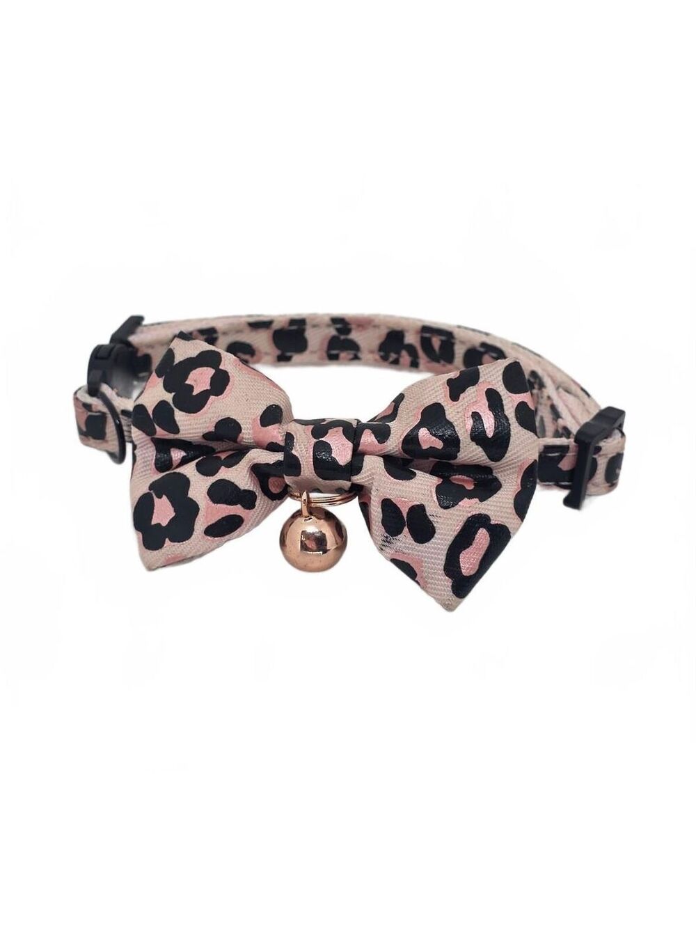 Vibrant Life Pink Black Leopard Print Breakaway Fashion Cat Kitten Collar + Bell
